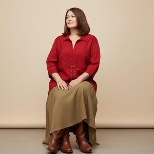 Penningtons Pullover Red Blouse